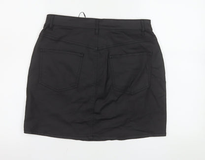 Primark Women’s Black Denim Short Skirt Size 12 Pencil Style