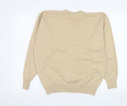 Jane Justin Women's Beige 100% Cashmere Crew Neck Jumper L