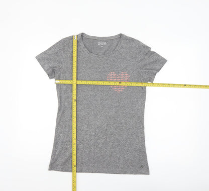 Manuka Women's Grey Crew Neck Heart Print T-Shirt UK 12