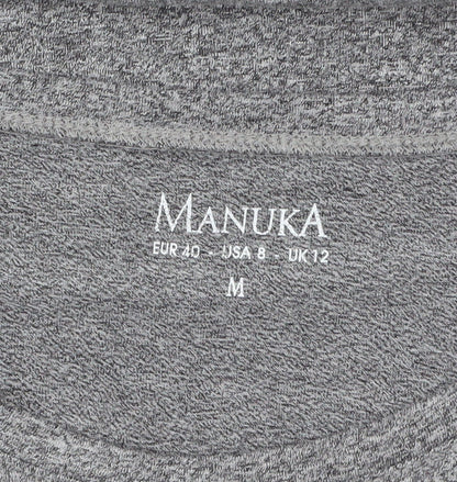 Manuka Women's Grey Crew Neck Heart Print T-Shirt UK 12