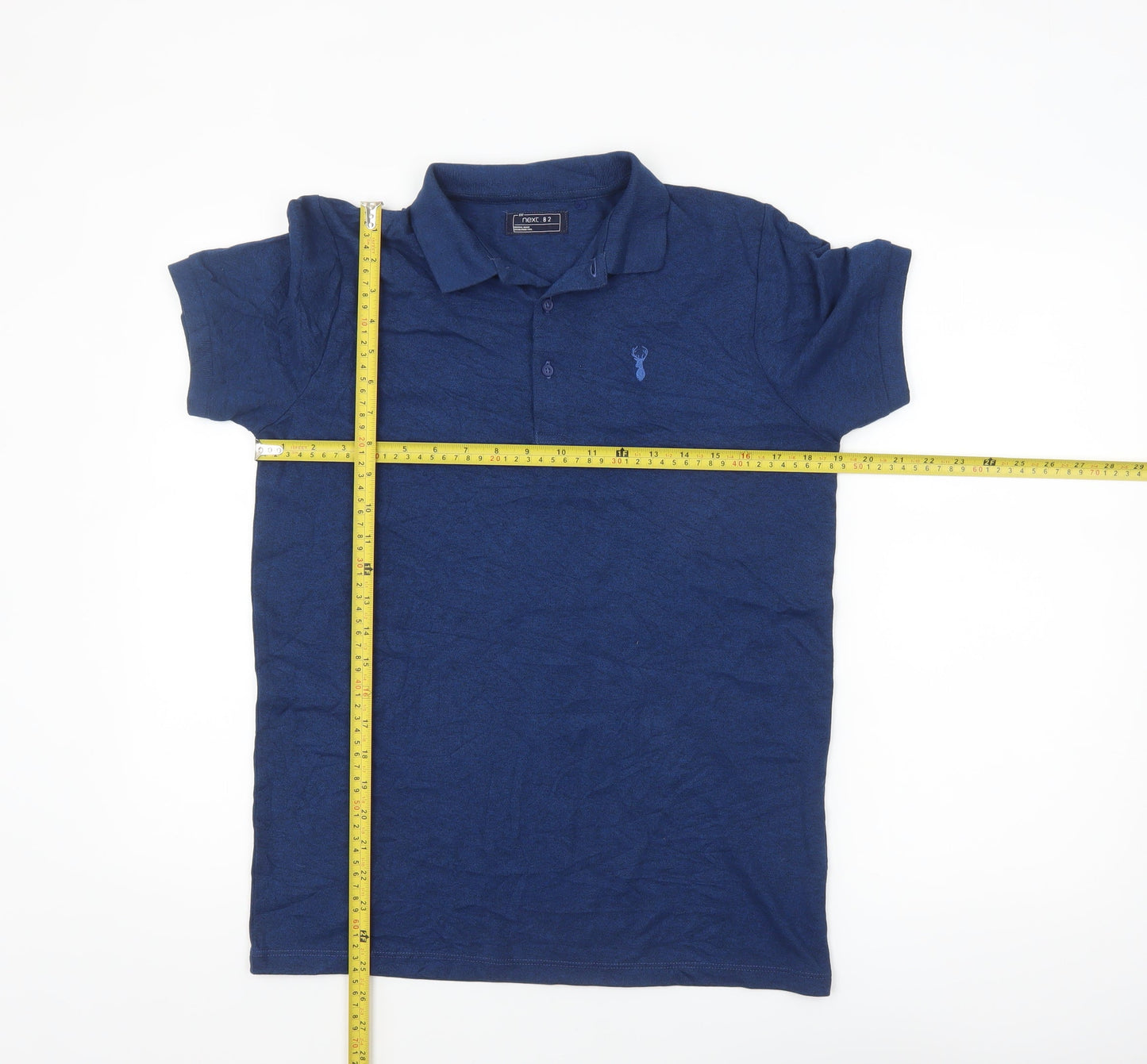 Next Boys Blue Polo Shirt 15 Years Regular Fit Cotton Blend Short Sleeve