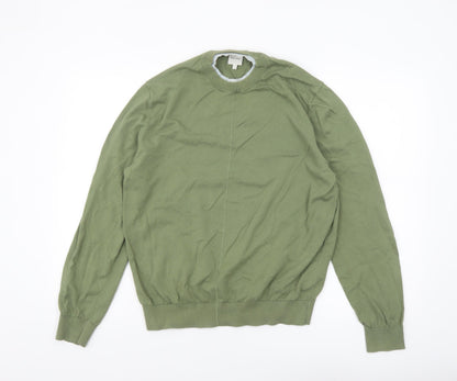 Paul Smith Men’s Green Cotton Crew Neck Jumper Size L