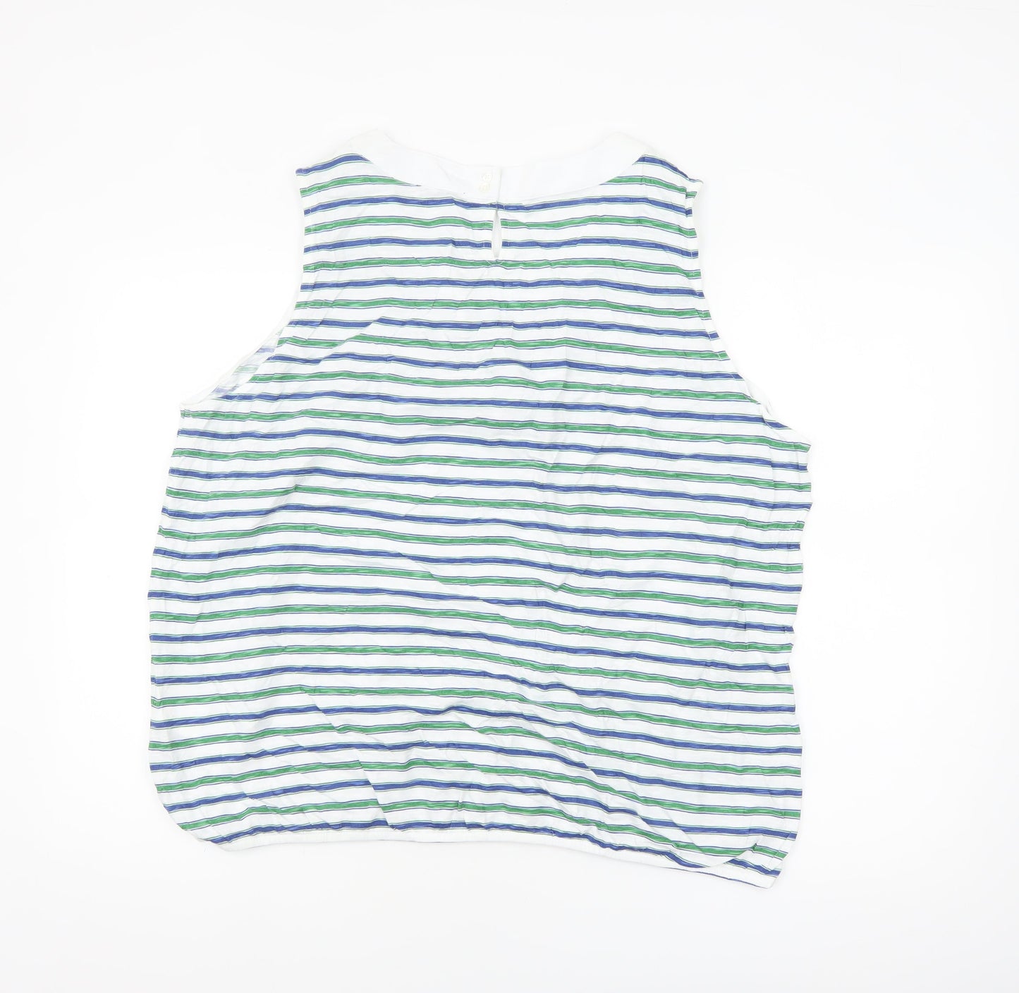 Olsen Women's Multicoloured Striped Cotton Sleeveless Tank Top Size 22