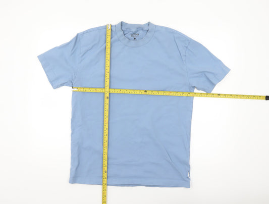 Hollister Men's Blue Heavyweight Boxy Fit Cotton T-Shirt Size S