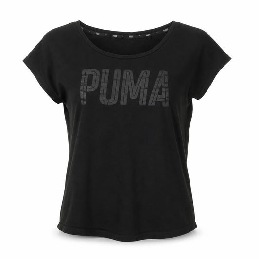 Puma Women Black Size 8 Basic Crew Neck Cotton T-Shirt