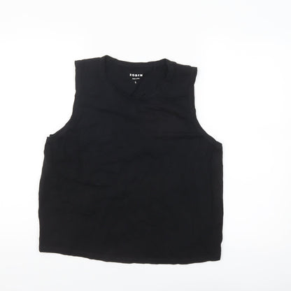 Boden Women’s Black 100% Cotton Sleeveless Tank Top Size L