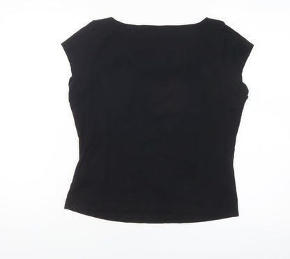 Marks and Spencer Womens Black Short Sleeve Viscose Blouse UK 14