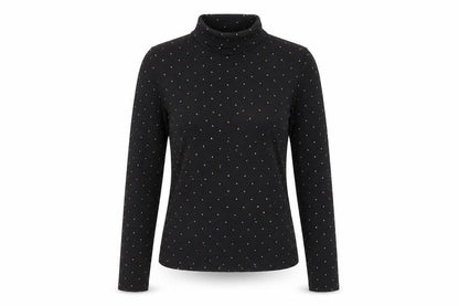 Uniqlo Women’s Black Polka Dot Roll Neck Long Sleeve Slim Fit Top XS