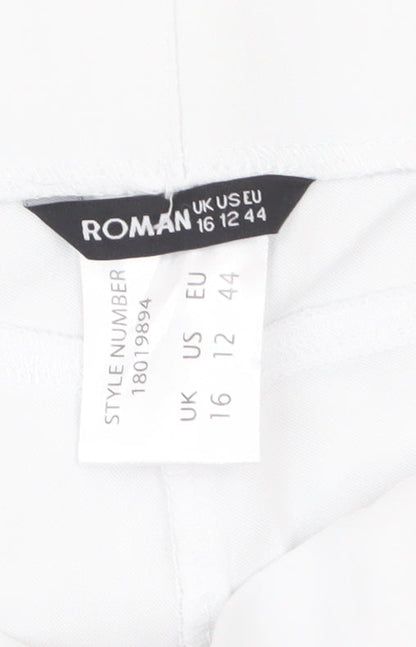 Roman Women’s White Bermuda Stretch Shorts Size 16