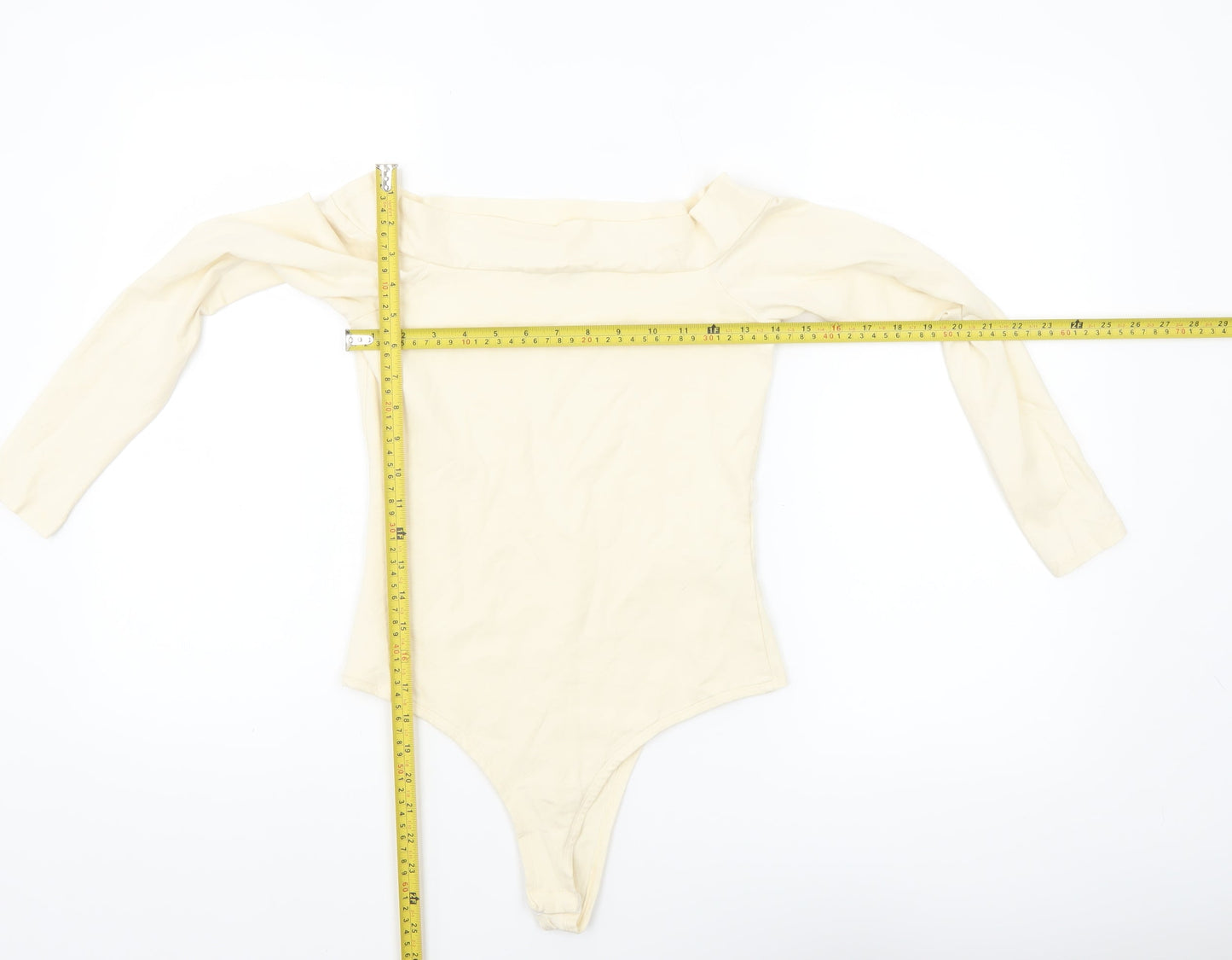 Threadbare Women's Ivory Off Shoulder Long Sleeve Bodysuit Size 10