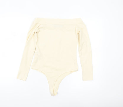 Threadbare Women's Ivory Off Shoulder Long Sleeve Bodysuit Size 10