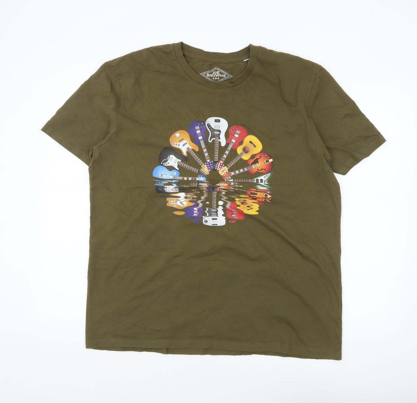 Joe Browns Men’s Green Guitar Graphic Cotton T-Shirt Size 2XL