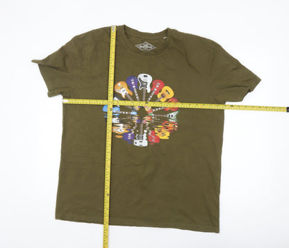 Joe Browns Men’s Green Guitar Graphic Cotton T-Shirt Size 2XL
