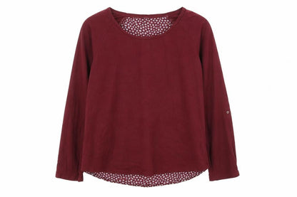 Fat Face Womens Red Floral Tunic Blouse Size 12 Long Sleeve Cotton Blend