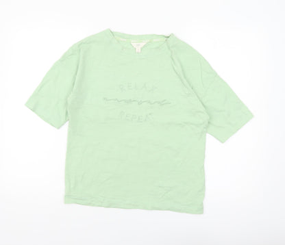 Marks and Spencer Womens Green XS Basic Cotton T-Shirt