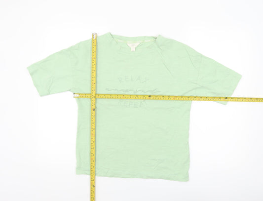 Marks and Spencer Womens Green XS Basic Cotton T-Shirt