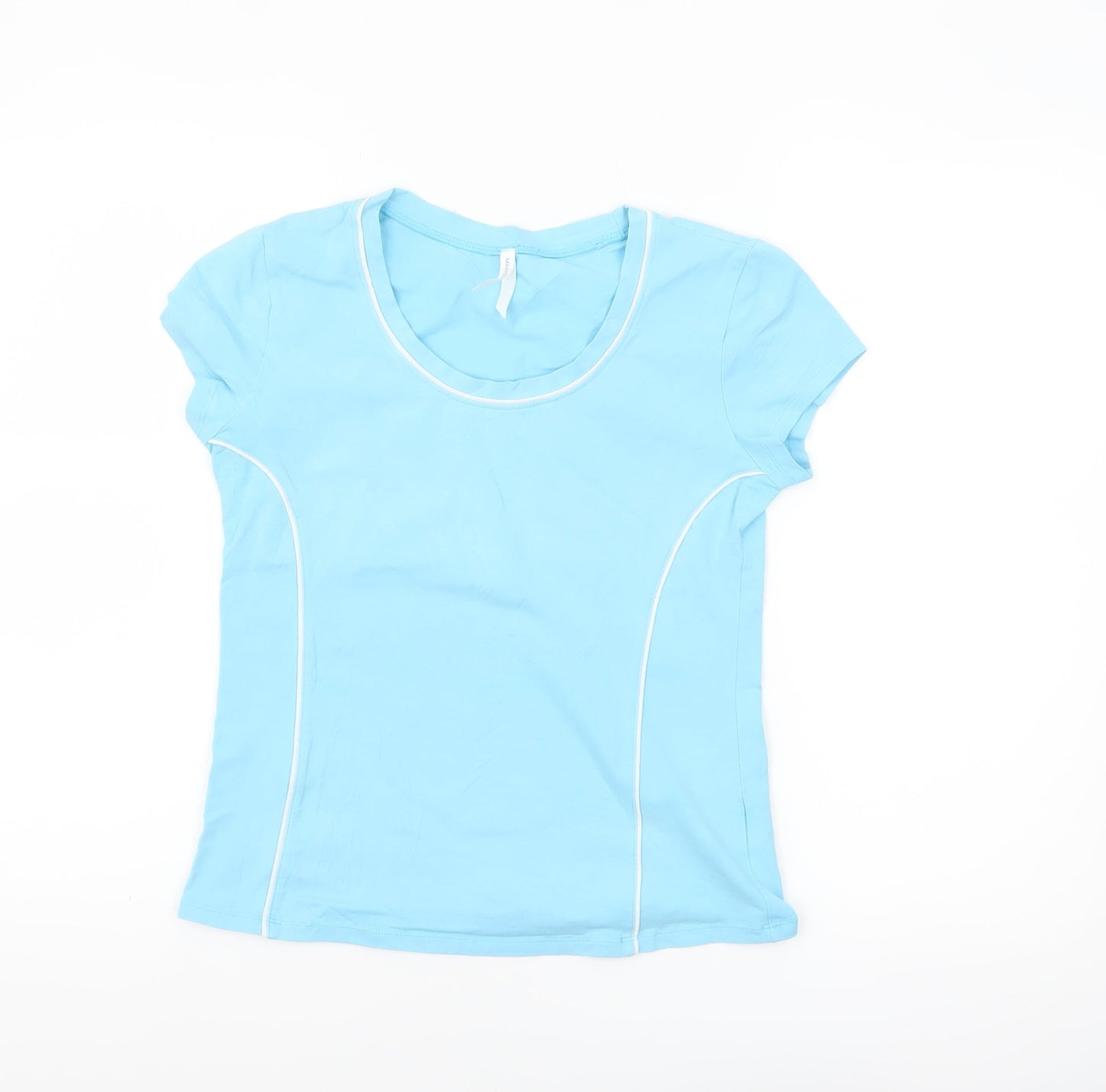 Marks and Spencer Women's Blue Cotton Stretch T-Shirt UK 12