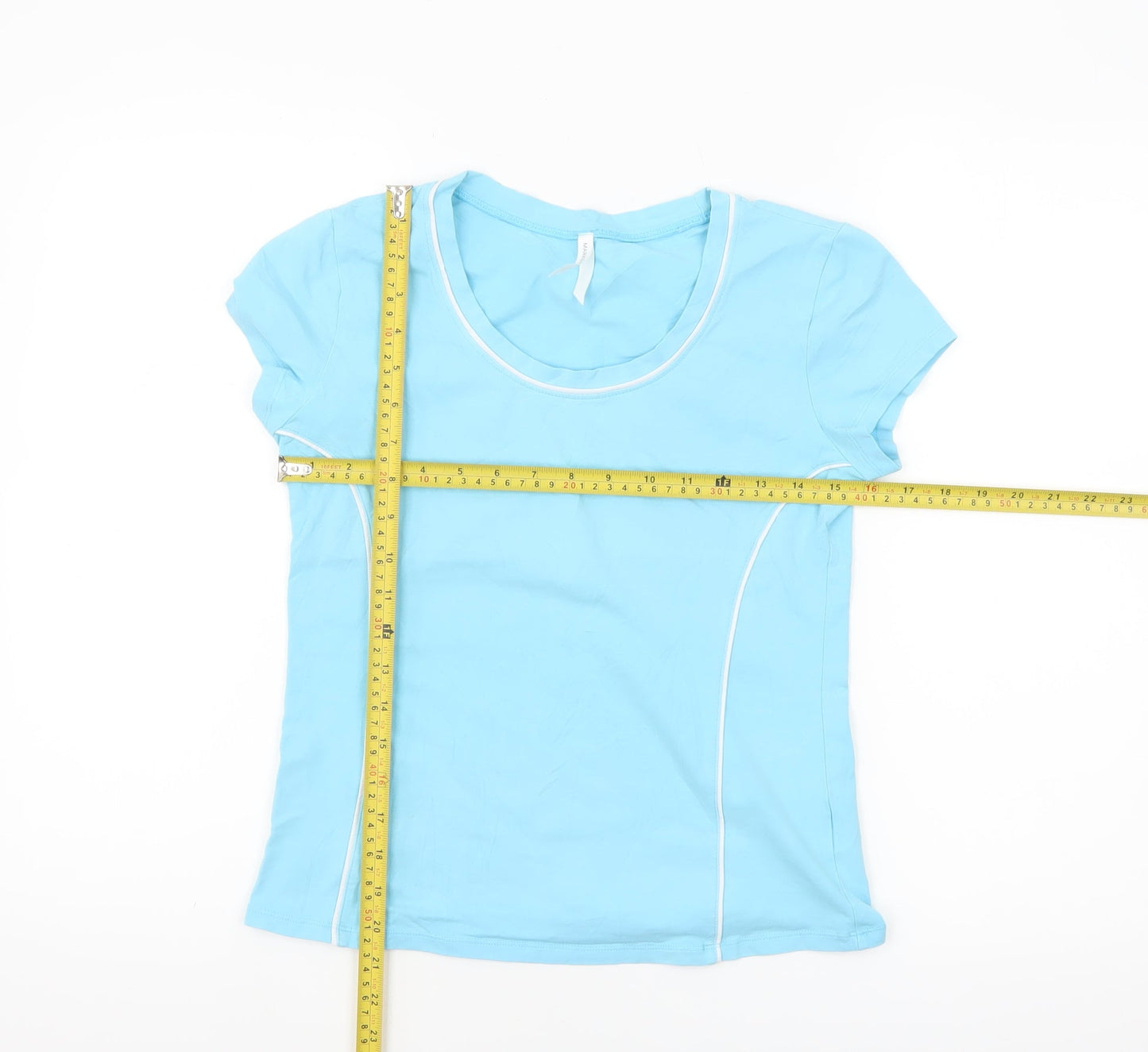 Marks and Spencer Women's Blue Cotton Stretch T-Shirt UK 12
