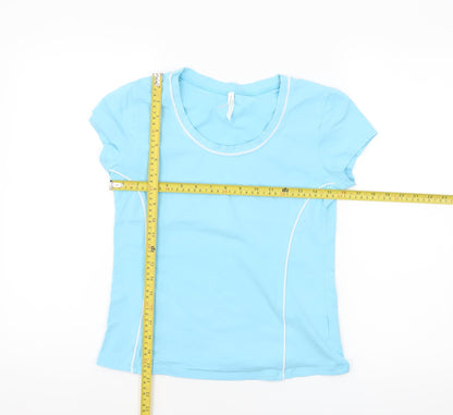 Marks and Spencer Women's Blue Cotton Stretch T-Shirt UK 12