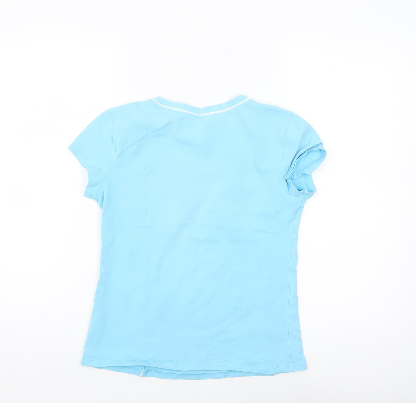 Marks and Spencer Women's Blue Cotton Stretch T-Shirt UK 12