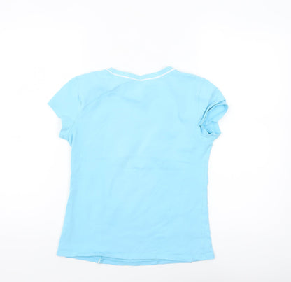 Marks and Spencer Women's Blue Cotton Stretch T-Shirt UK 12