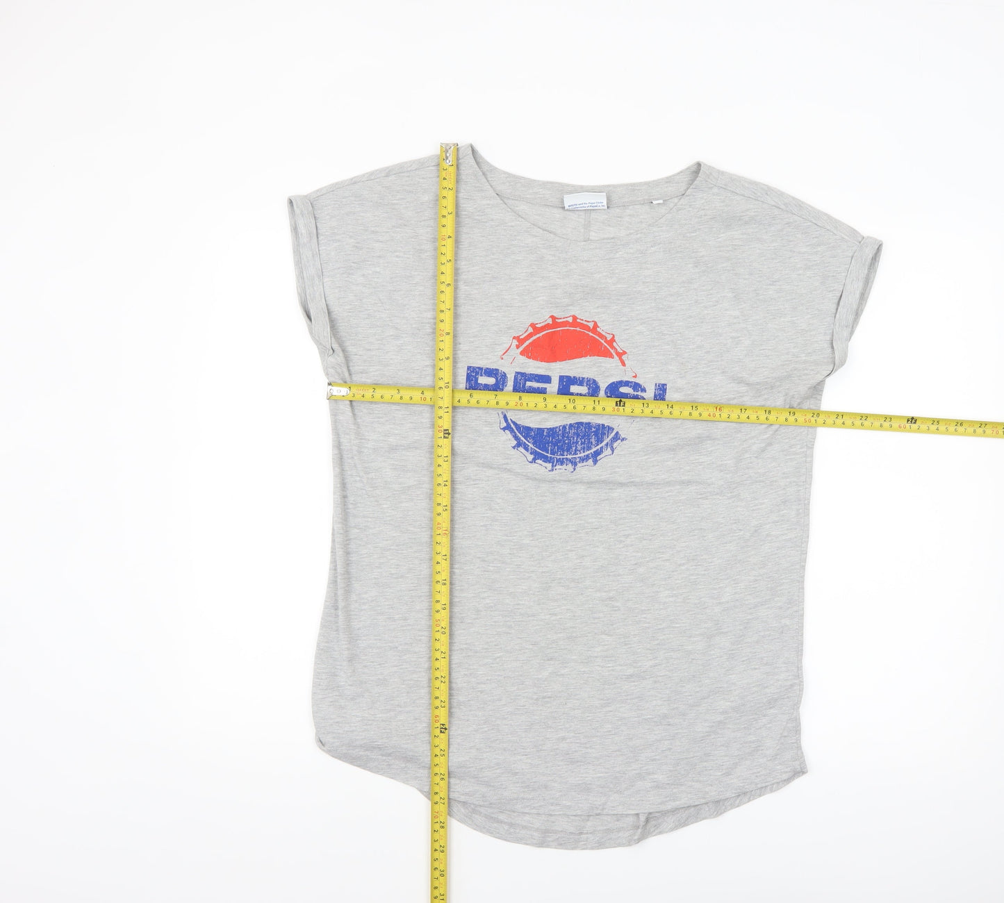 Next Women’s Grey Pepsi Logo T-Shirt Size 12 Short Sleeve Casual Top
