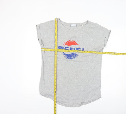 Next Women’s Grey Pepsi Logo T-Shirt Size 12 Short Sleeve Casual Top