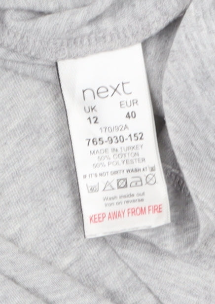 Next Women’s Grey Pepsi Logo T-Shirt Size 12 Short Sleeve Casual Top