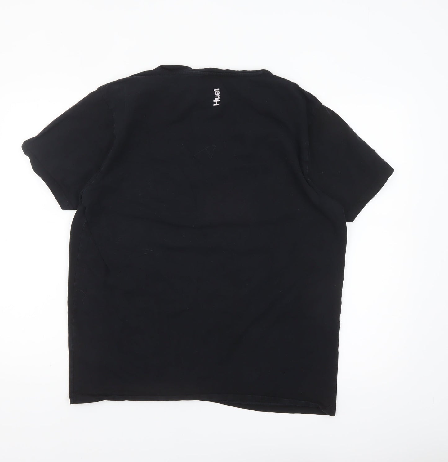 Huel Mens Black XL Crew Neck Short Sleeve Cotton T-Shirt