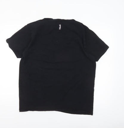 Huel Mens Black XL Crew Neck Short Sleeve Cotton T-Shirt