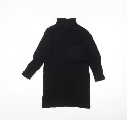 Savida Womens Black Long Sleeve High Neck Tunic Blouse Size 12