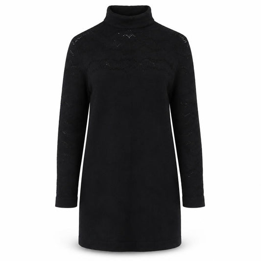 Savida Womens Black Long Sleeve High Neck Tunic Blouse Size 12
