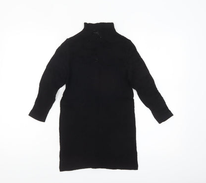Savida Womens Black Long Sleeve High Neck Tunic Blouse Size 12
