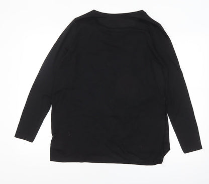 New Look Women Black Wrap Maternity Long Sleeve Blouse Size 14