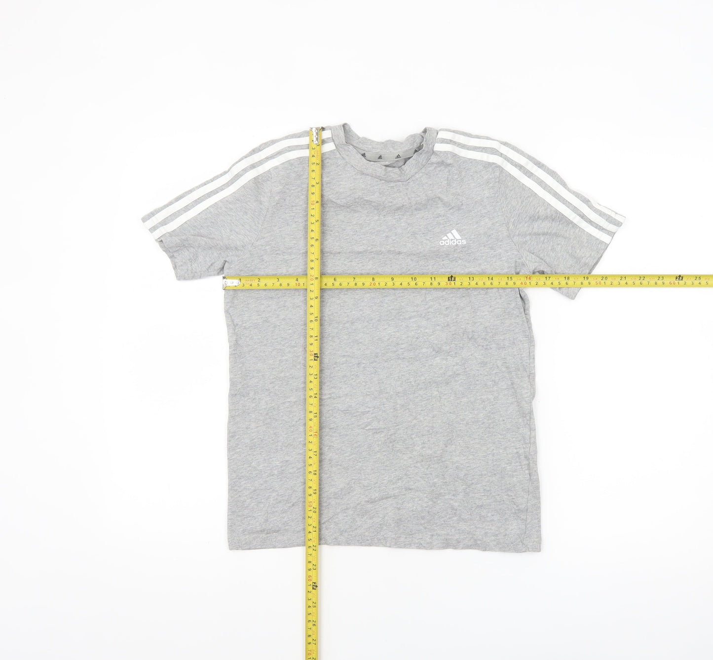 adidas Boys Grey 11-12 Years Short Sleeve Sports Cotton T-Shirt