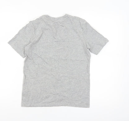 adidas Boys Grey 11-12 Years Short Sleeve Sports Cotton T-Shirt
