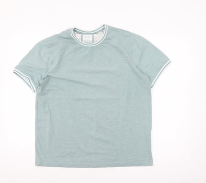 Denim & Flower Men's Green Crew Neck Short Sleeve T-Shirt Size L