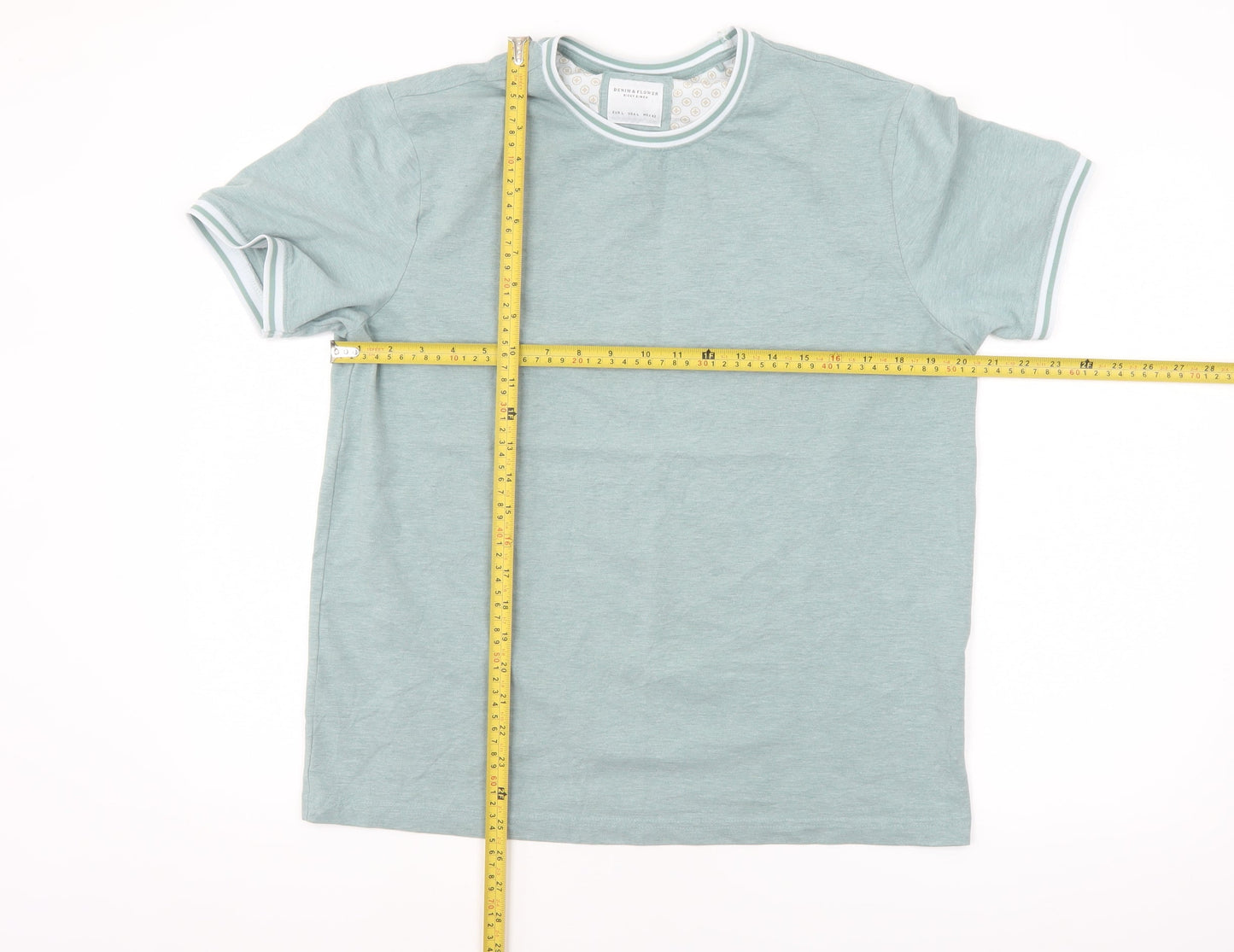 Denim & Flower Men's Green Crew Neck Short Sleeve T-Shirt Size L