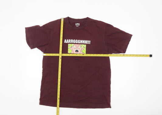Uniqlo Men Brown Dragon Ball Anime Graphic T-Shirt Size M