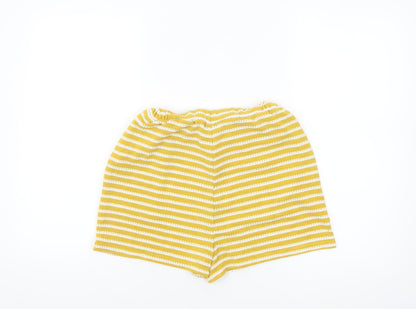 KIABI Women’s Yellow Striped Cotton Casual Shorts Size 8