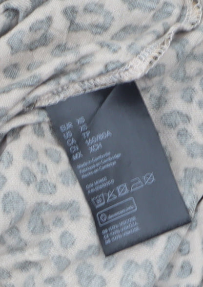 H&M Women Brown Leopard Print Sleeveless Tank Dress XS