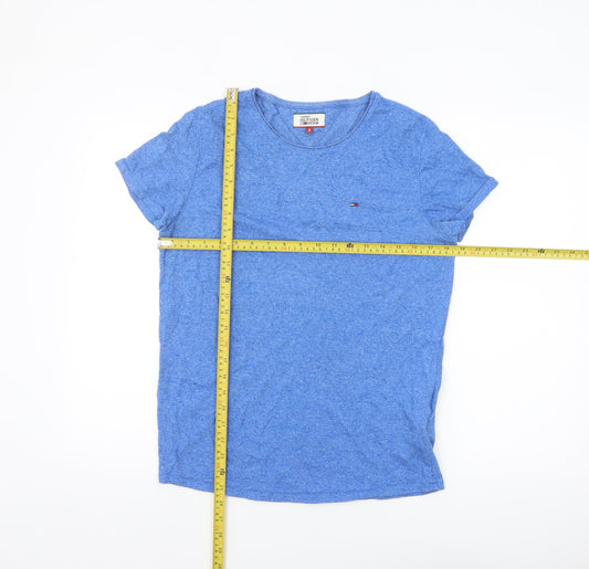 Tommy Hilfiger Men Blue S Short Sleeve Crew Neck Cotton T-Shirt