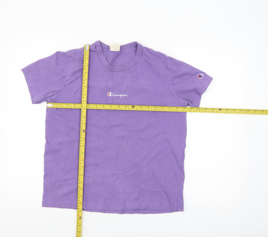 Champion Womens Purple Small Basic Cotton T-Shirt