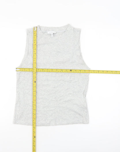 Topshop Womens Grey Sleeveless Jersey Tank Top Size M