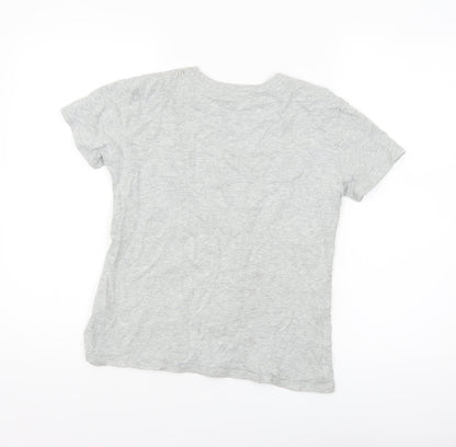 Diesel Women's Grey Cotton Rainbow Logo T-Shirt Size S