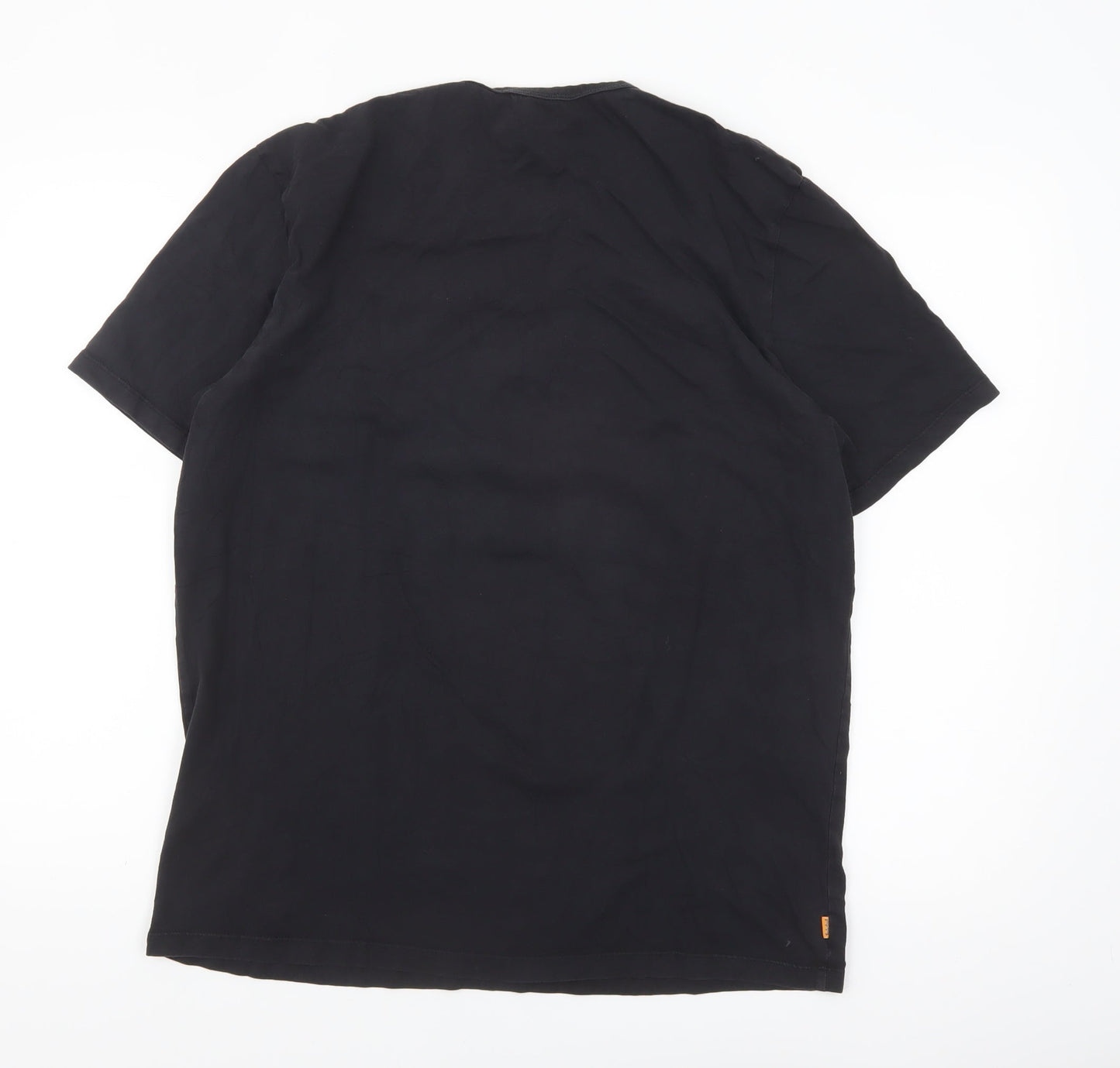 Timberland Men's Black Regular Fit Logo Cotton T-Shirt Size L