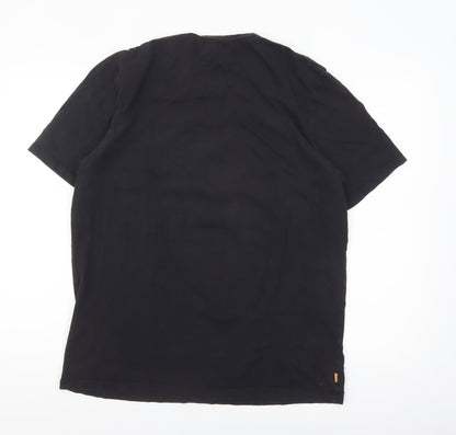 Timberland Men's Black Regular Fit Logo Cotton T-Shirt Size L