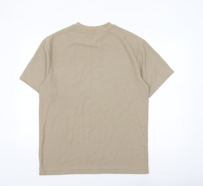 Topman Men's Beige Short Sleeve Crew Neck Knit T-Shirt Size S