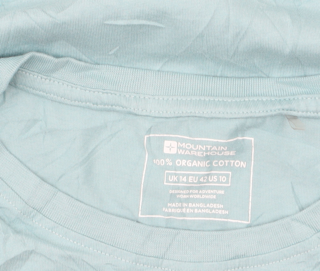 Mountain Warehouse Women's Blue Organic Cotton T-Shirt Size 14
