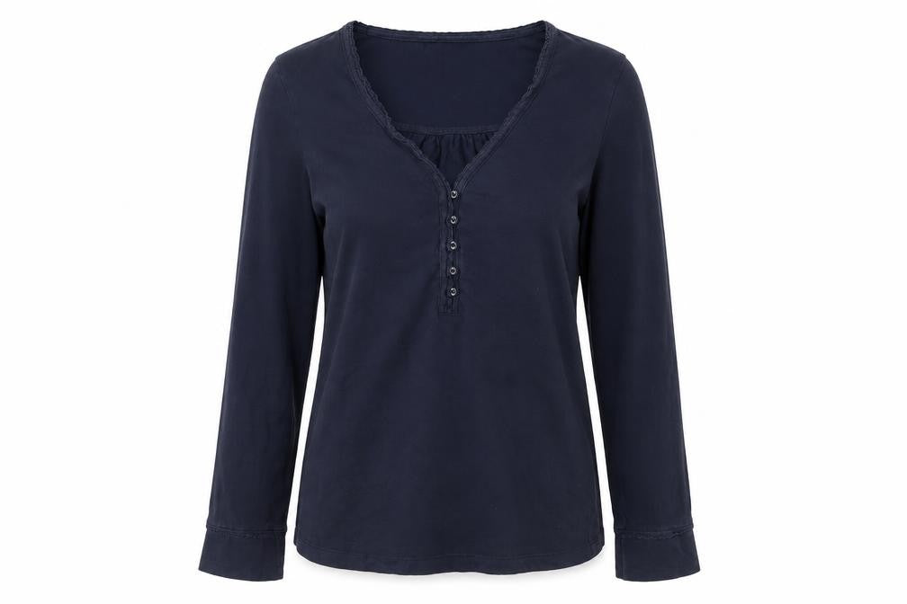 FatFace Women Blue Long Sleeve Tunic Blouse Size 10